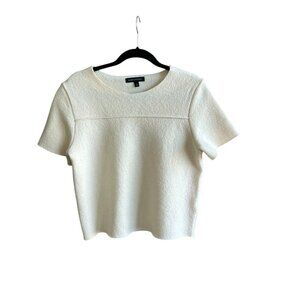 Banana Republic Ivory Merino Wool Short Sleeve Knit Sweater Size Small
